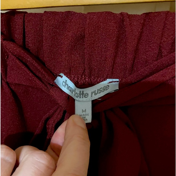 Red Wine Belted Trousers - Picture 4 of 4